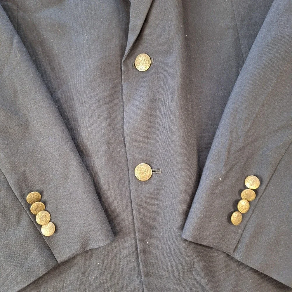 Oscar De La Renta Blazer Mens 48 Long Blue Wool Ventless 2 Button Sport Coat